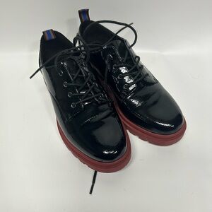 Mix No. 6 Glossy Black Oxfords with Red Sole